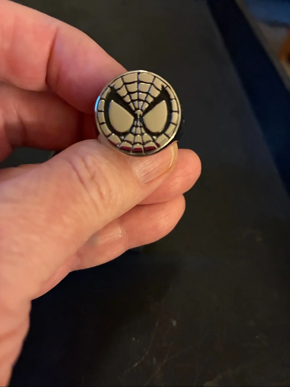 Spider Web Ring Stainless Steel    — Black & Silver Vintage
